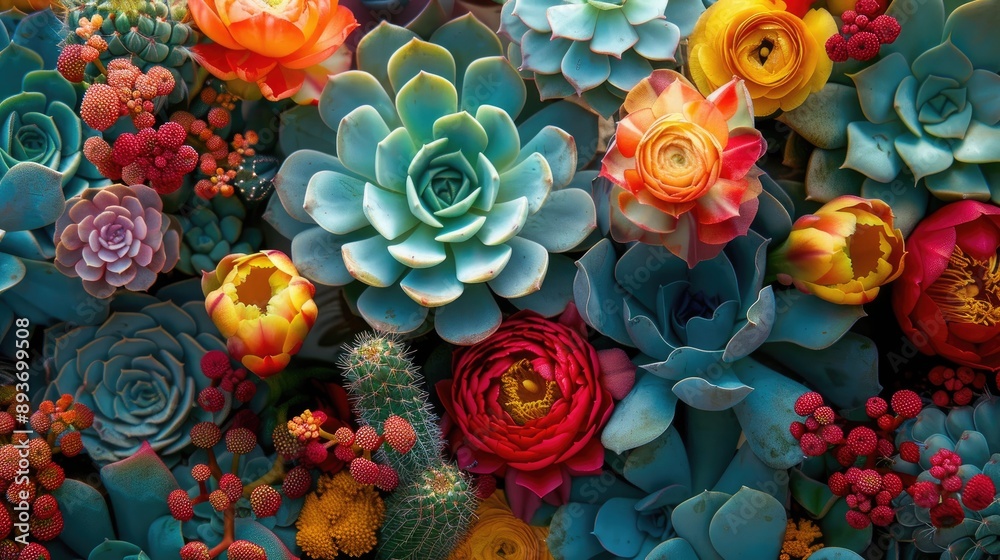 Blooming Flowers of Succulents and Cacti Blooming Flowers of Succulents and Cacti