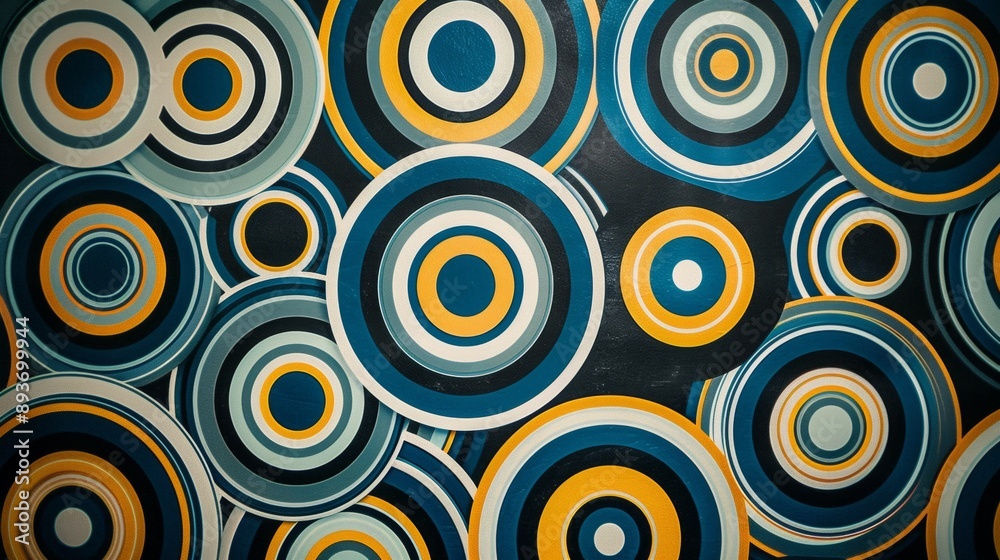 Fototapeta premium A colorful abstract painting of circles in various sizes and colors