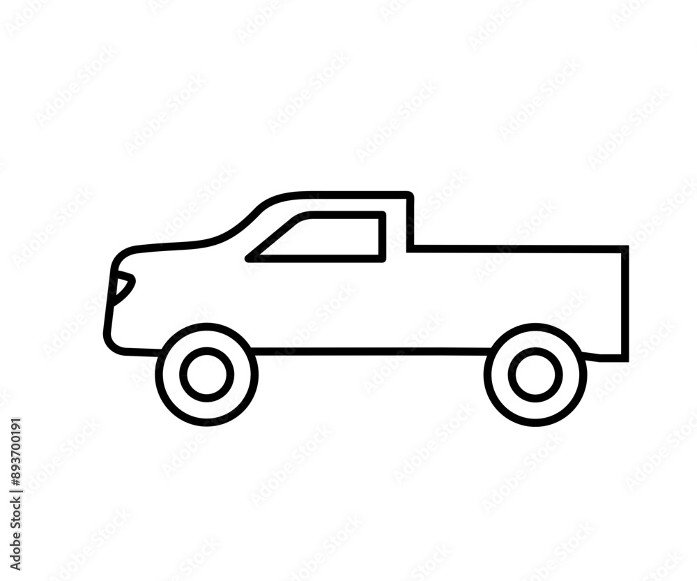 Pick up truck line icon vector. Transportation concept Pick up truck line icon vector. Transportation concept