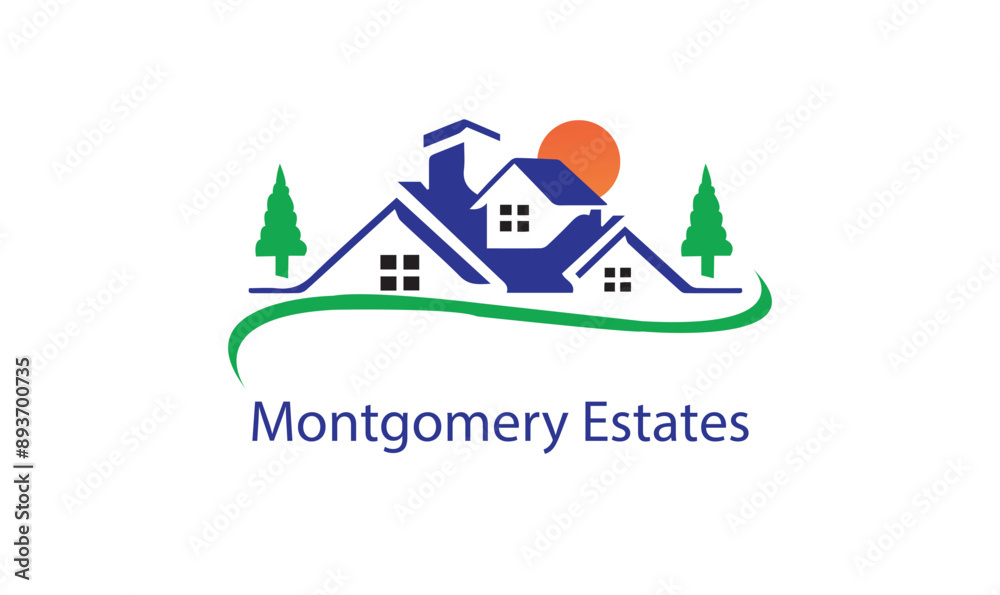 Fototapeta premium Montgomery estates logo, idea logo, 