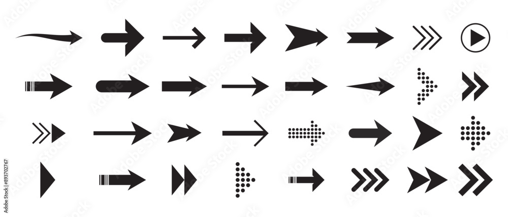 Set of Arrow icon, vector, silhouette. Arrow vector collection flat style isolated on white background. Modern simple Arrow icons. Vector illustration. Set of Arrow icon, vector, silhouette. Arrow vector collection flat style isolated on white background. Modern simple Arrow icons. Vector illustration.