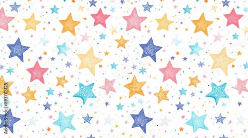 A colorful star pattern with a white background