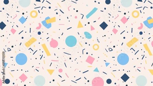 A colorful pattern of shapes and circles