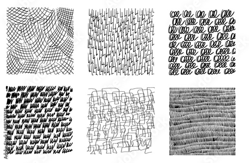 Set of crosshatch texture isolated, hand drawn
