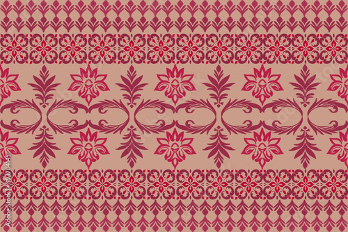 Reddish brown Native American  pattern design for background or wallpaper and clothing .