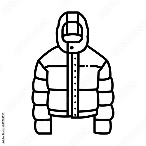 puffer jacket Line Icon