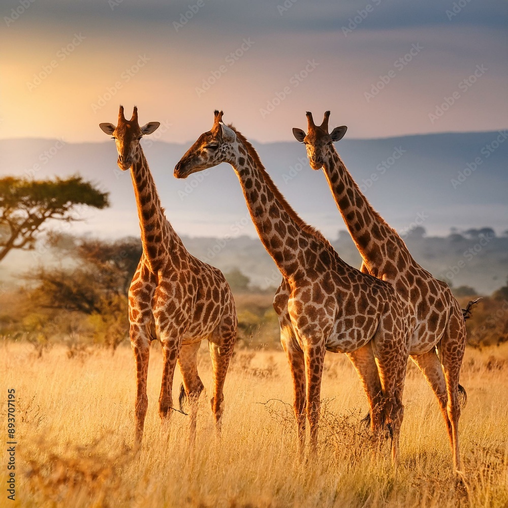 Obraz premium giraffe mammal animal, AI generated