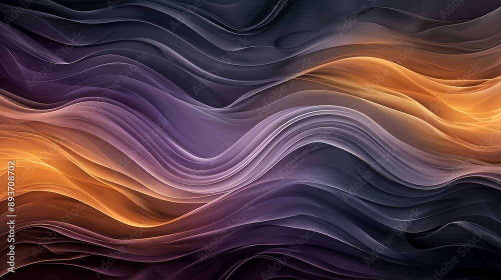 Abstract wavy gradient with dark and light hues of purple, black, and orange. Perfect for backgrounds and design projects. Abstract wavy gradient with dark and light hues of purple, black, and orange. Perfect for backgrounds and design projects.
