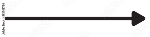 Black long arrow silhouette vector icon. flat style Arrow symbol. Black silhouette of an arrow on a white background. vector illustration. 
