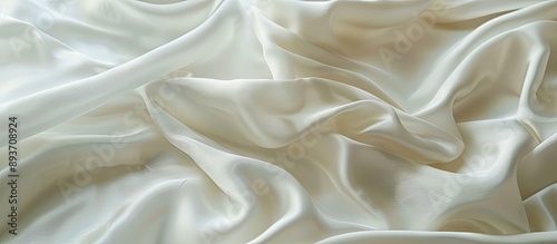 Soft-focus white fabric with wrinkles, suitable for copy space image.