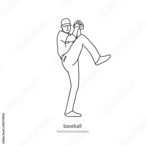 a silhouette illustration of a baseball player, baseball player line illustration