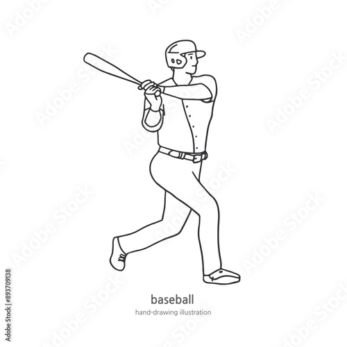 a silhouette illustration of a baseball player, baseball player line illustration