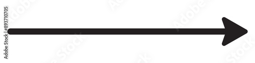 Black long arrow silhouette vector icon. flat style Arrow symbol. Black silhouette of an arrow on a white background. vector illustration. 