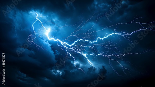Thunderstorm with Lightning Bolts © XtzStudio