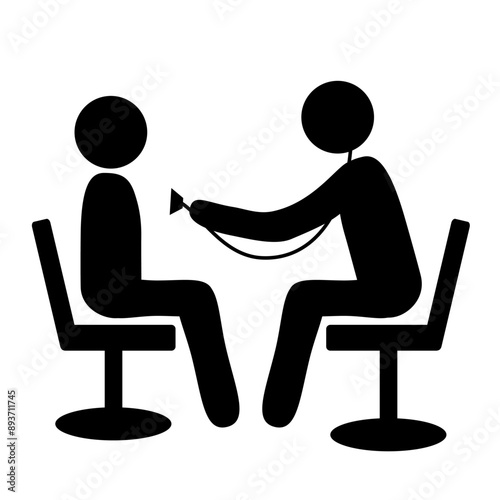 医師が患者を診察するアイコンイラスト