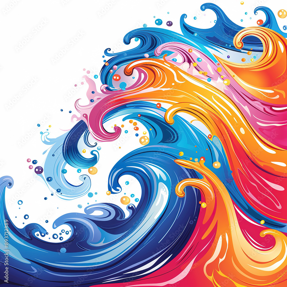 Fototapeta premium Dynamic color wave pattern illustration