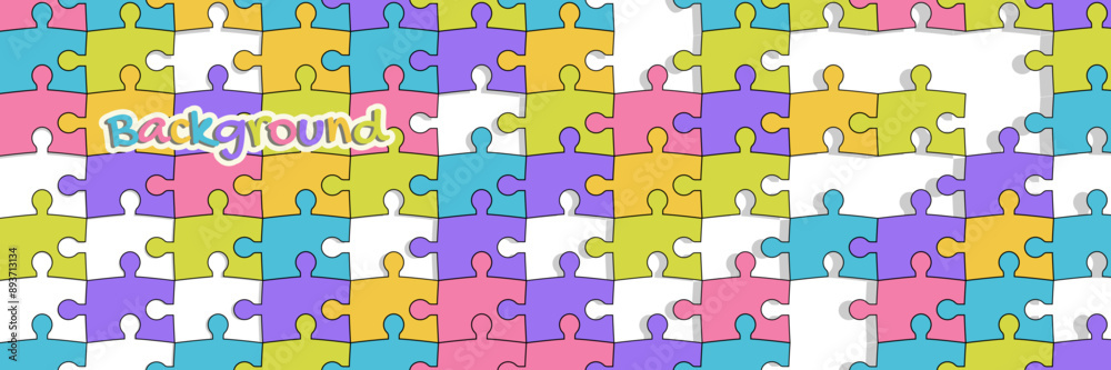 Abstract background pattern with colorful puzzle pieces. Abstract background pattern with colorful puzzle pieces.