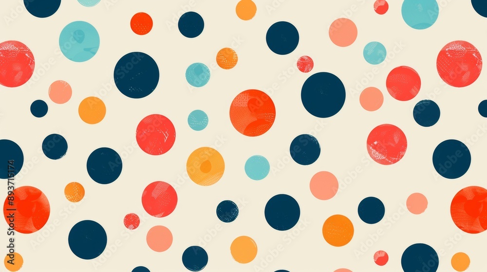A colorful pattern of polka dots