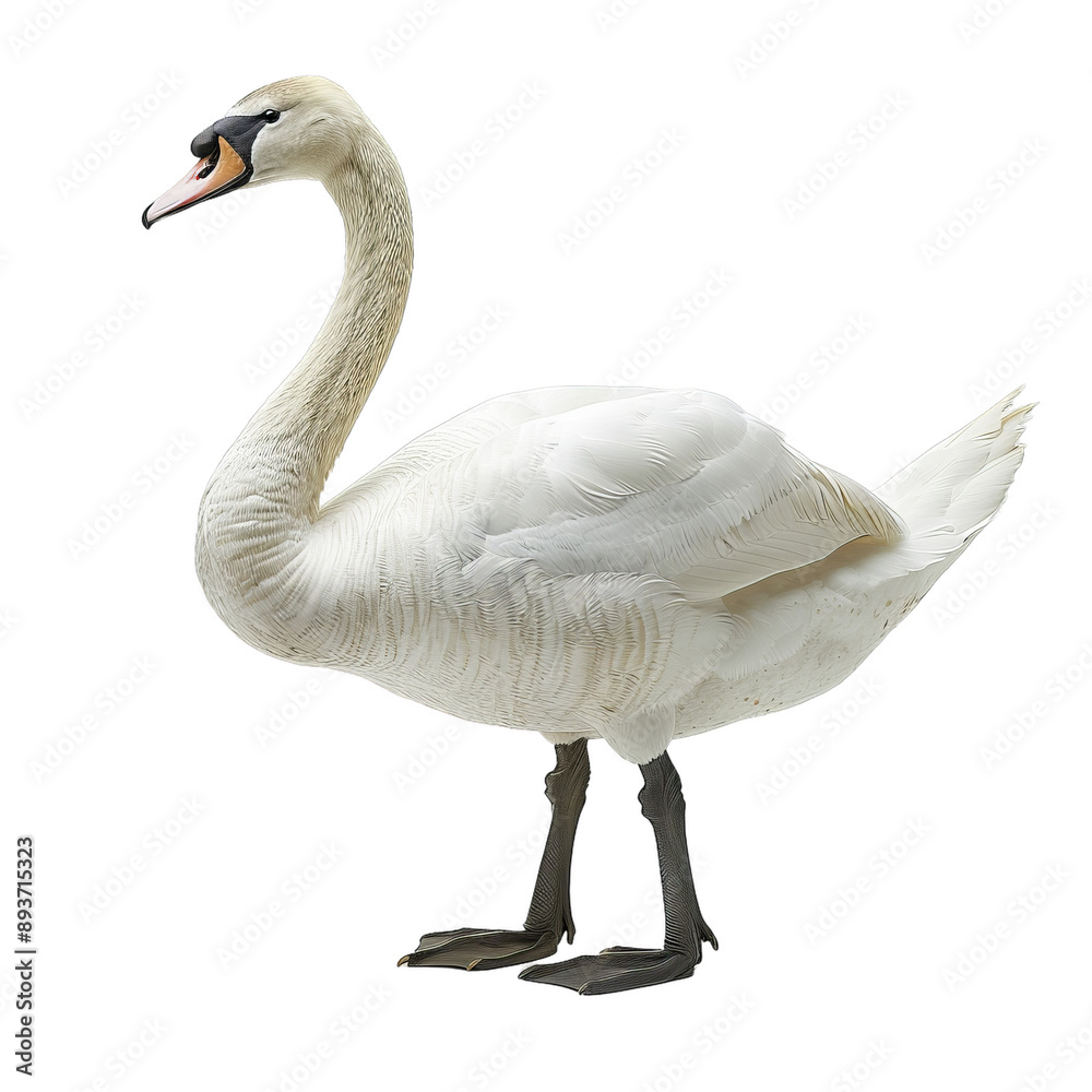 Obraz premium Swan isolated on white background, png