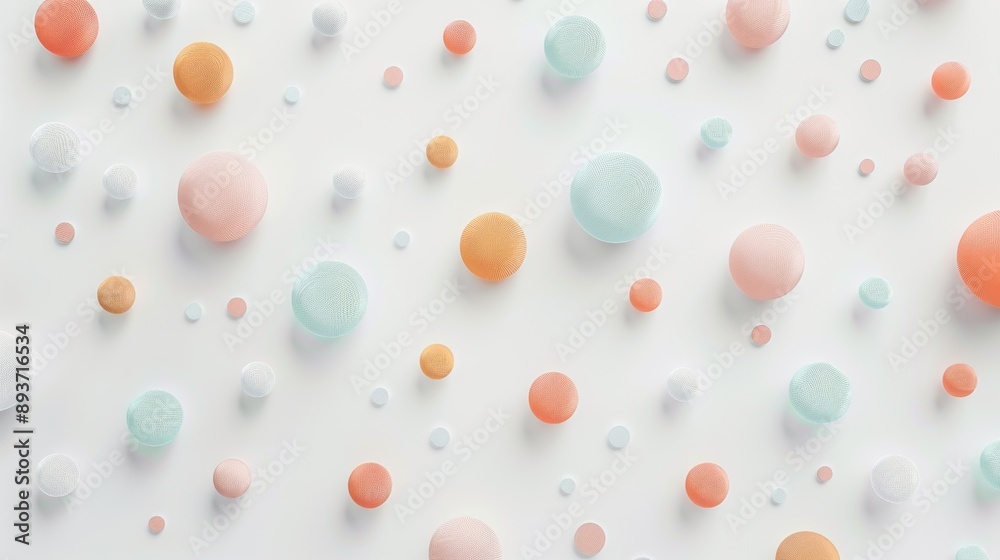 A colorful pattern of small balls on a white background A colorful pattern of small balls on a white background