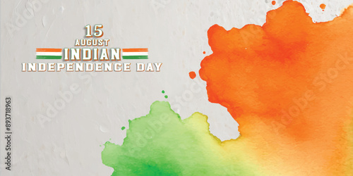 Watercolor 15 august Indian independence day banner design, watercolor background , vector file, 