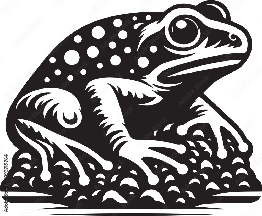 Burrowing frog icon isolated on a white background. Burrowing frog logo illustration. Burrowing frog icon isolated on a white background. Burrowing frog logo illustration.