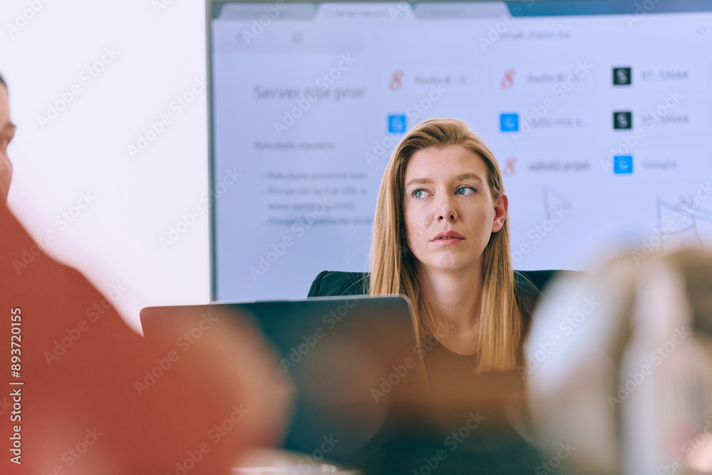 Professional Businesswoman Leading Engaging Meeting with Colleagues: A Headshot Portrait. Professional Businesswoman Leading Engaging Meeting with Colleagues: A Headshot Portrait.