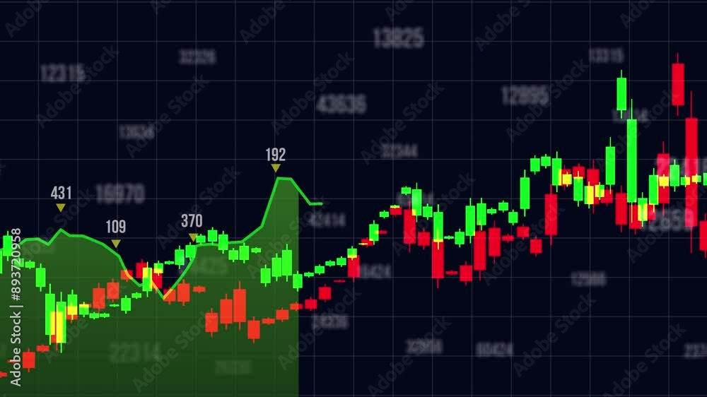 stock market graph screen with candle stick animation stock market graph screen with candle stick animation