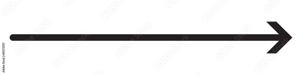 Black long arrow silhouette vector icon. flat style Arrow symbol. Black silhouette of an arrow on a white background. vector illustration. 