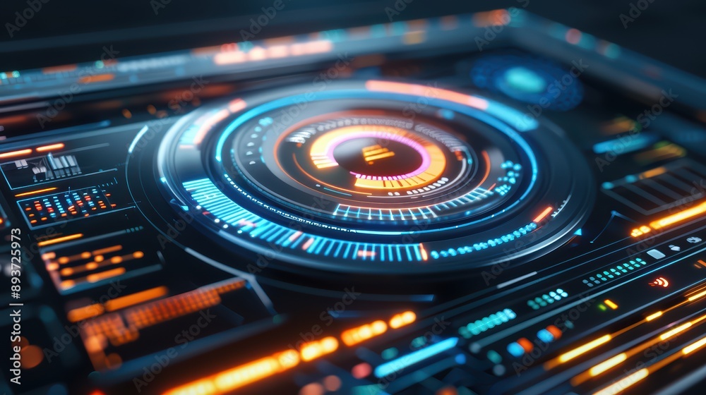 A dynamic 3D image depicting a system update on a tablet A dynamic 3D image depicting a system update on a tablet