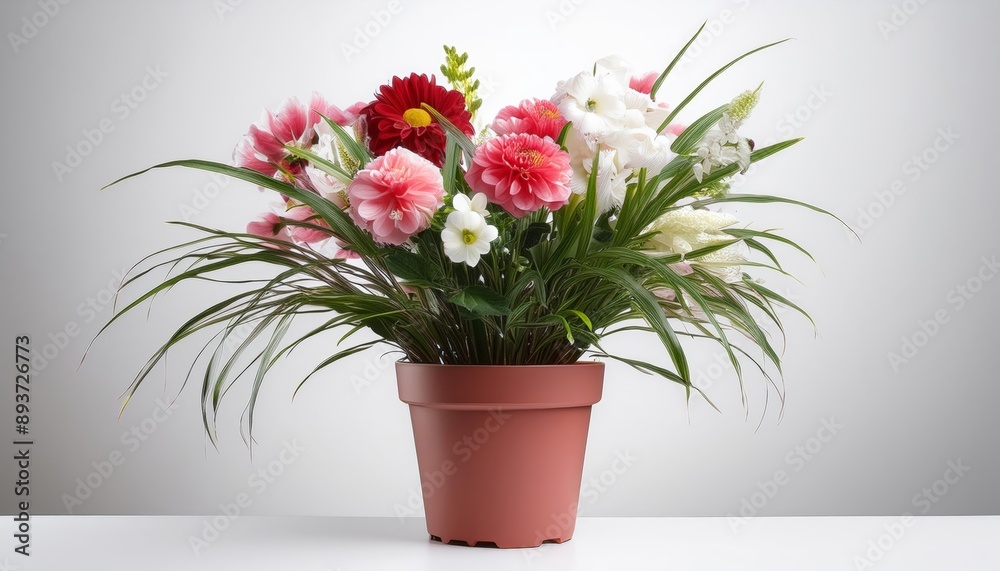 Flower pot on a white background Flower pot on a white background