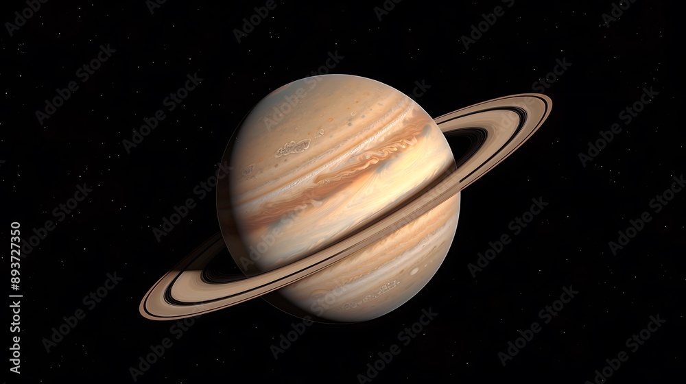 Saturn in Space: A Digital Illustration Saturn in Space: A Digital Illustration