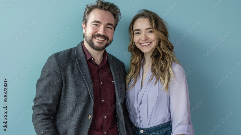 The smiling man and woman The smiling man and woman