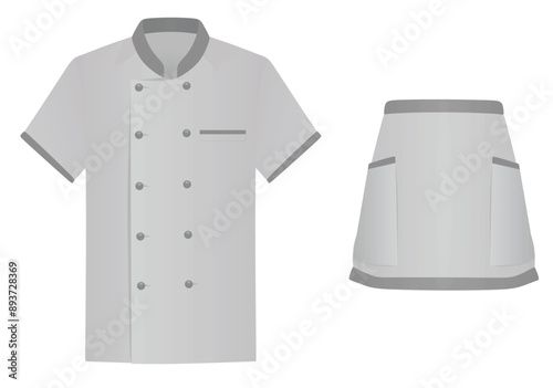 Grey  chef uniform. vector illustration