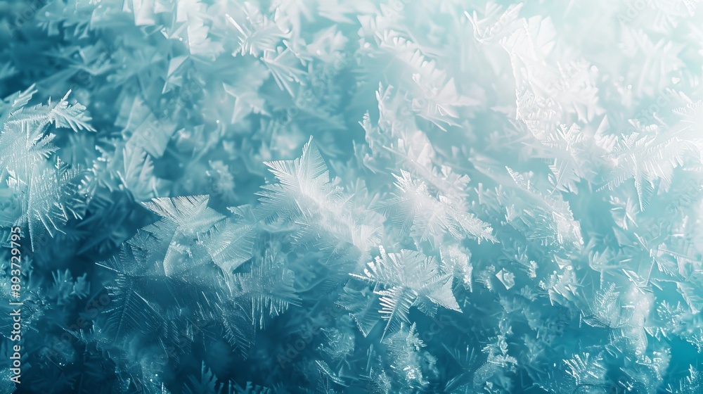 Abstract Macro Photography of Ice Crystals on Blue Background, Winter Nature, Frozen, Snowflakes, Frost, Crystal, Ice Abstract Macro Photography of Ice Crystals on Blue Background, Winter Nature, Frozen, Snowflakes, Frost, Crystal, Ice