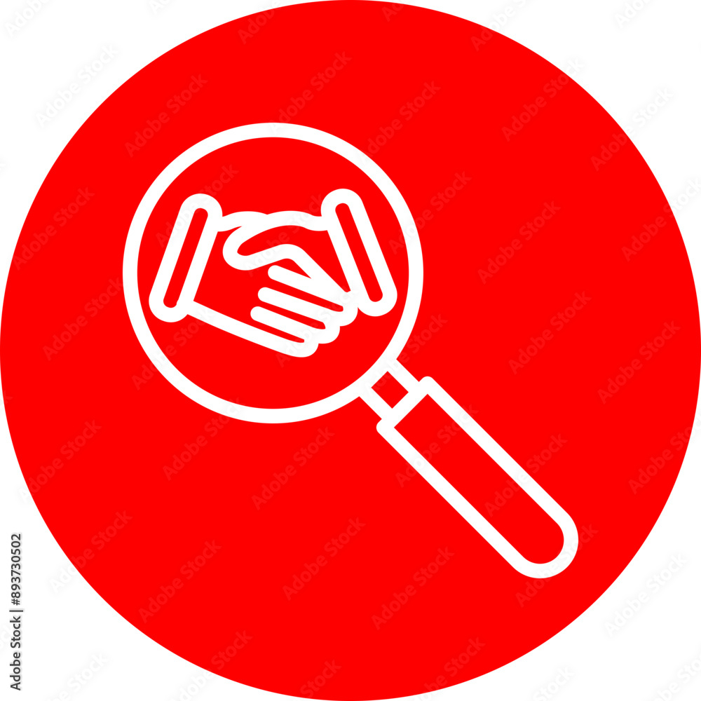 Business Partners Vector Line White Circle Red Business Partners Vector Line White Circle Red