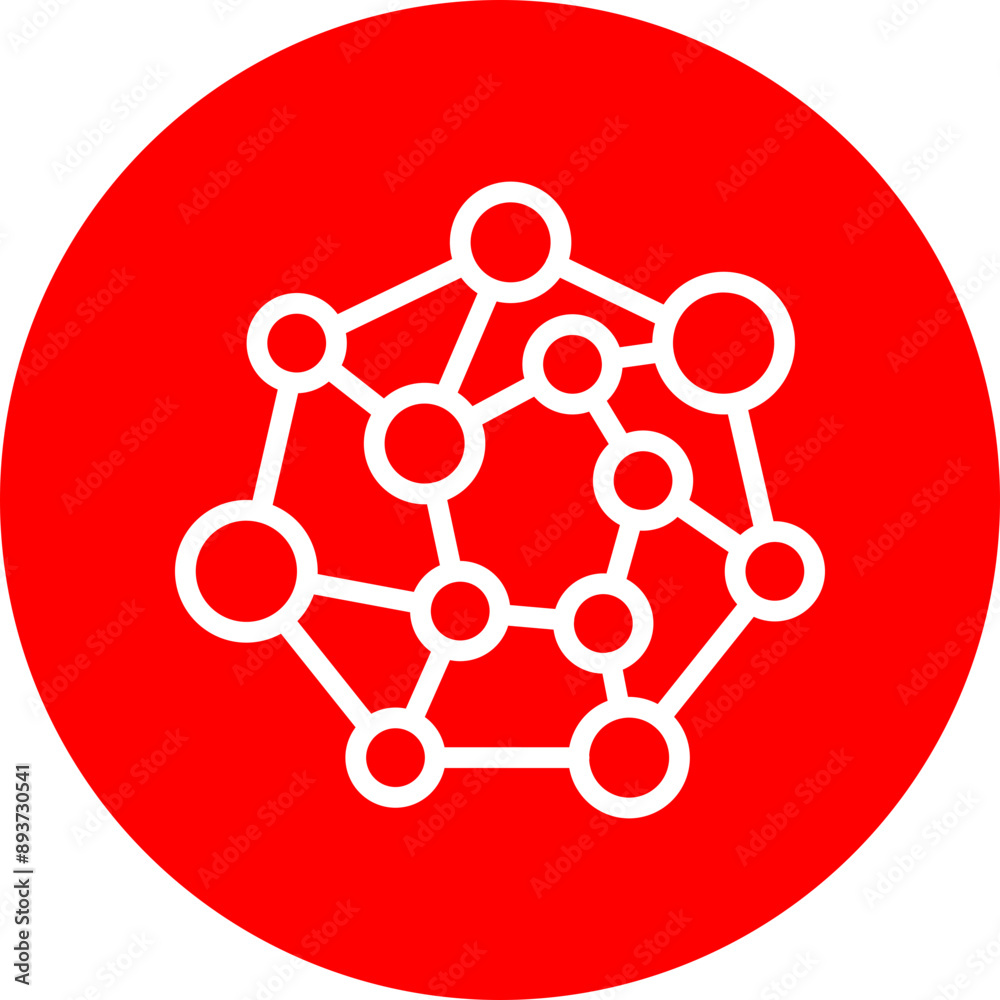 Connected Circles Vector Line White Circle Red Connected Circles Vector Line White Circle Red