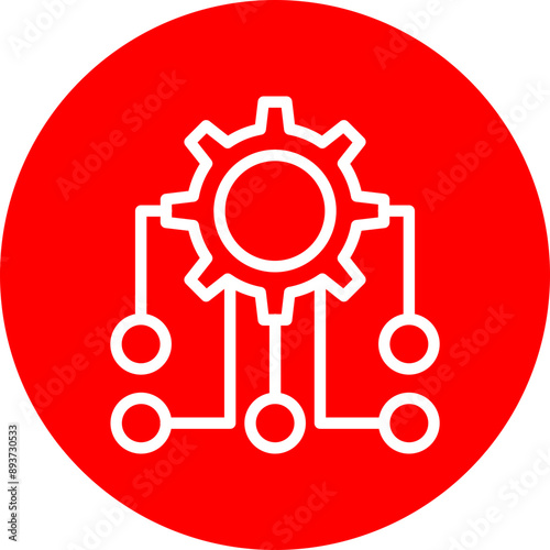 Integration Vector Line White Circle Red