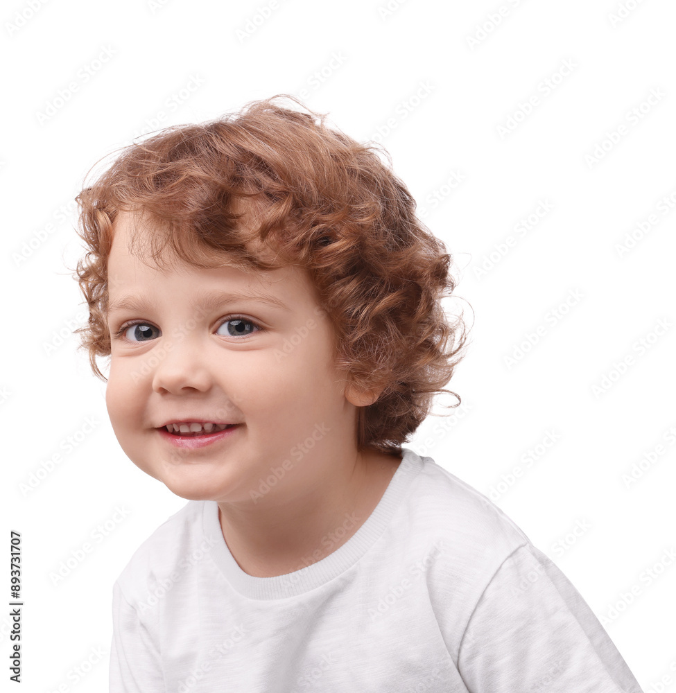 Portrait of cute little boy on white background Portrait of cute little boy on white background