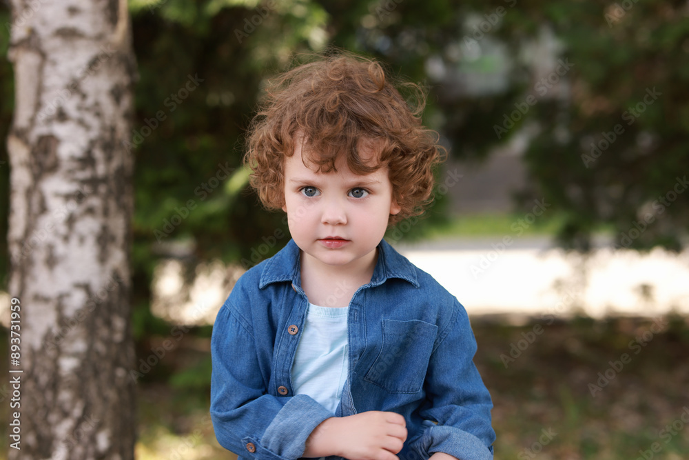 Portrait of little boy outdoors. Cute child Portrait of little boy outdoors. Cute child