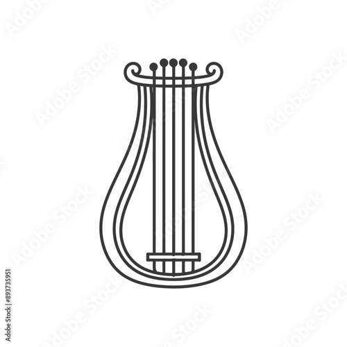 ancient lyre minimalist line art icon logo symbol