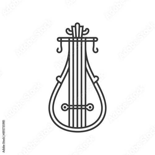 ancient lyre minimalist line art icon logo symbol
