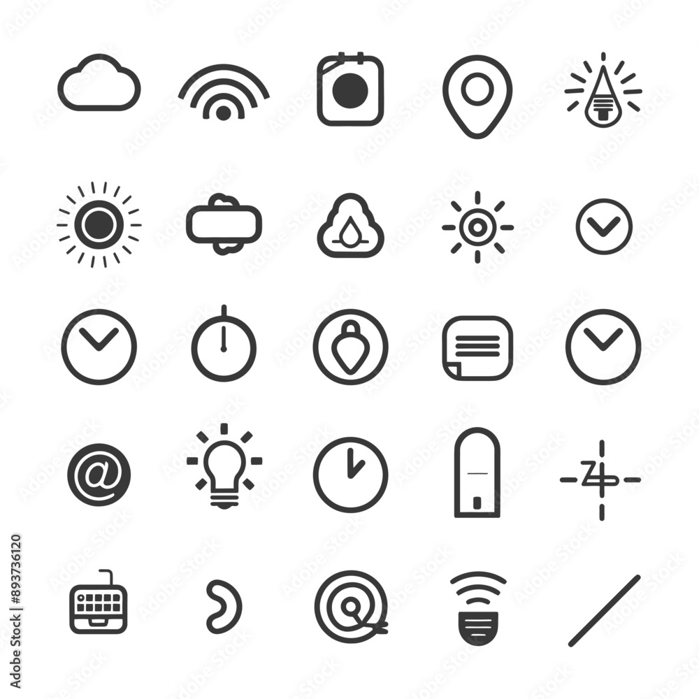 minimalist line art icon alert collection set logo symbol minimalist line art icon alert collection set logo symbol