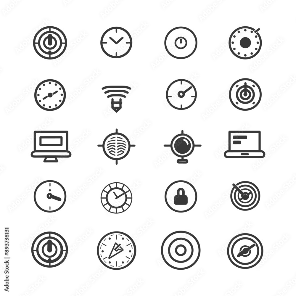 minimalist line art icon alert collection set logo symbol minimalist line art icon alert collection set logo symbol