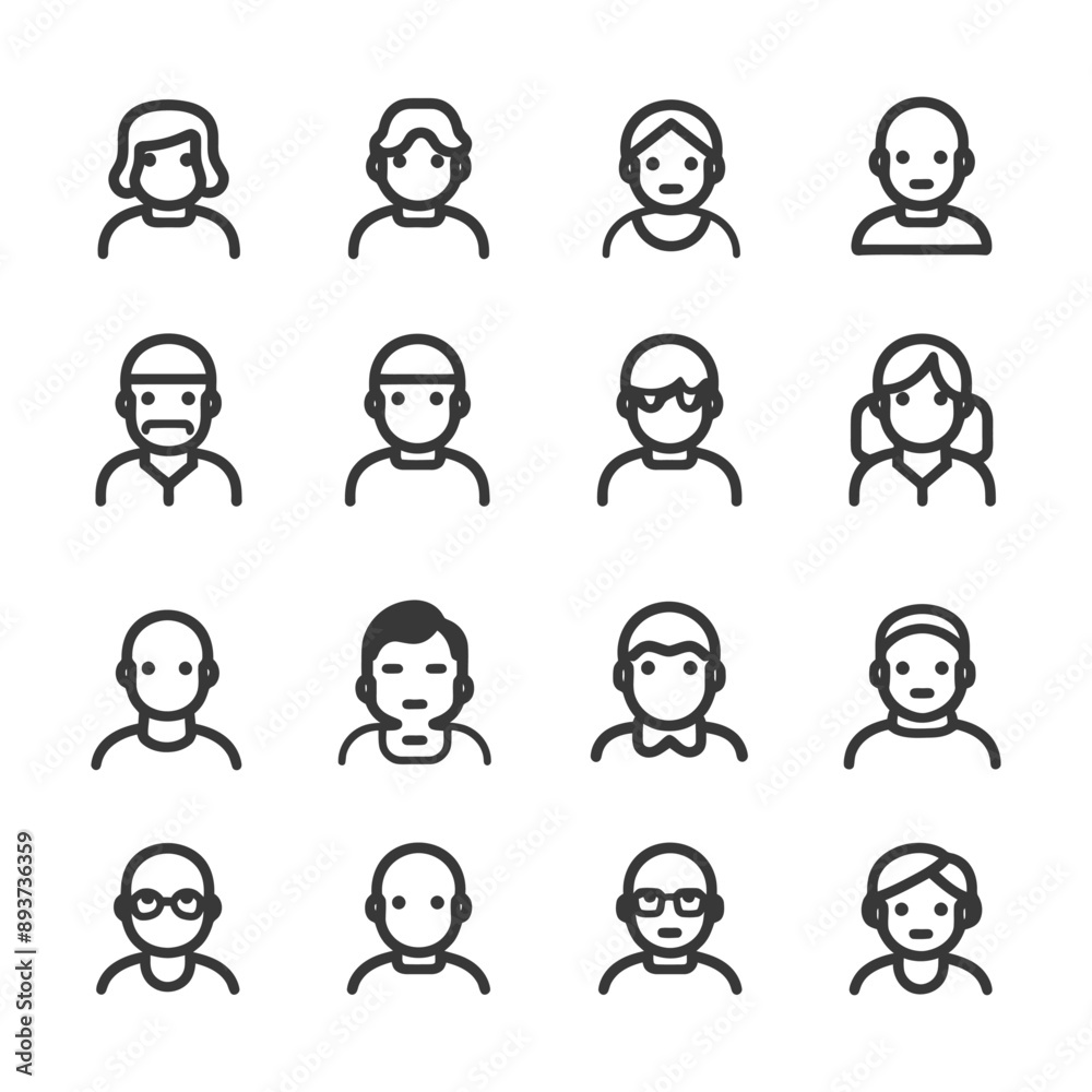 minimalist line art icon avatar collection set logo symbol minimalist line art icon avatar collection set logo symbol