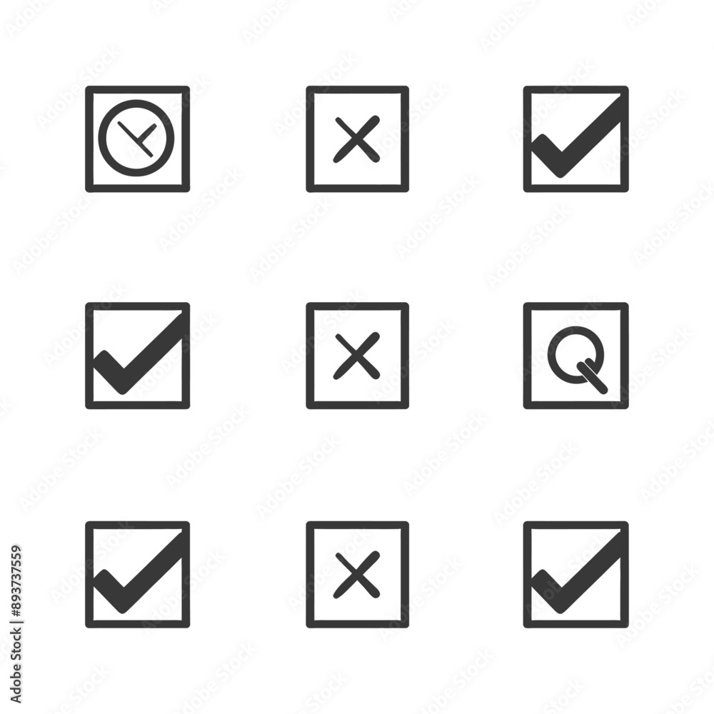 minimalist line art icon check collection set logo symbol minimalist line art icon check collection set logo symbol