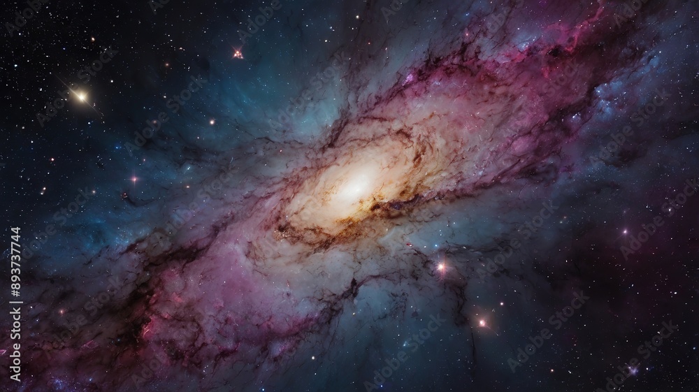 Fototapeta premium Interstellar Beauty: Galaxy and Nebulae, Galaxy Background