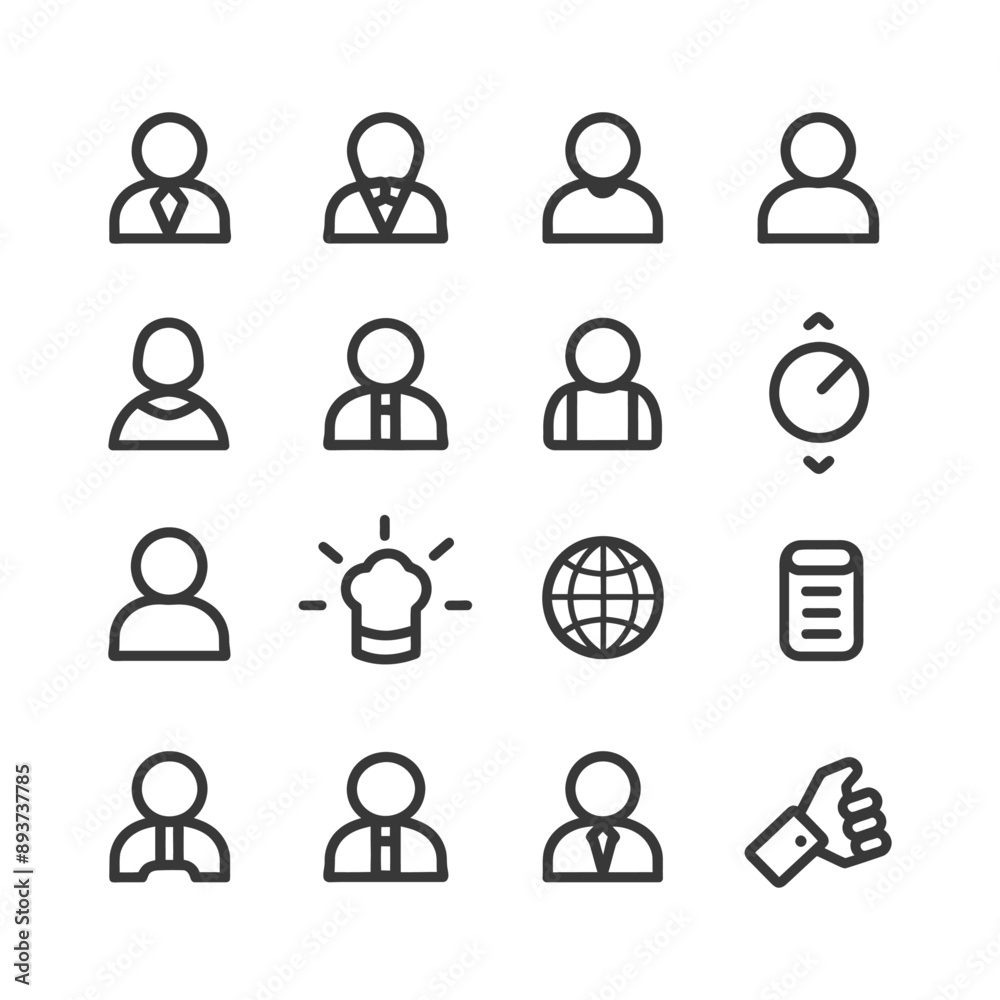 minimalist line art icon collaboration collection set logo symbol