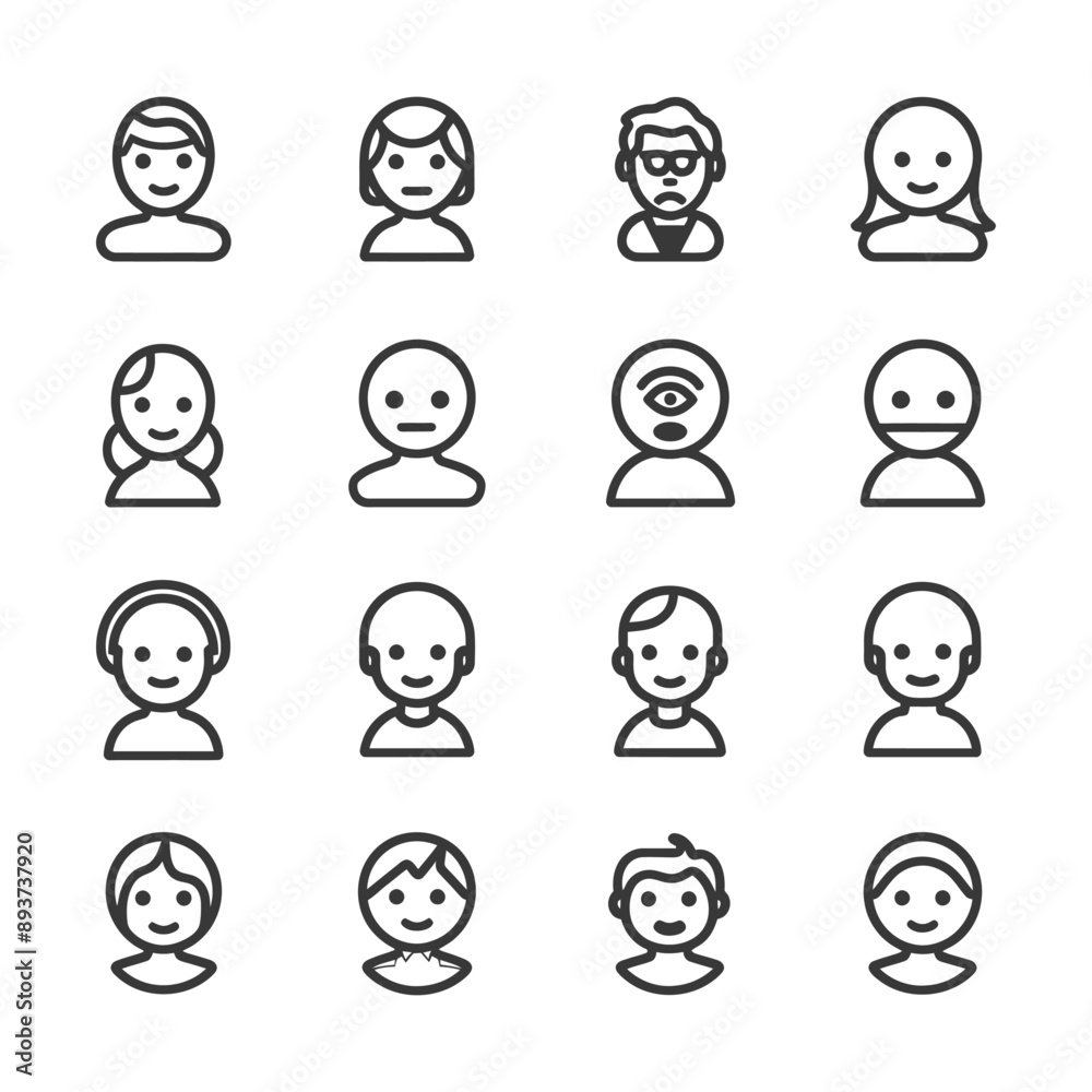 minimalist line art icon contact collection set logo symbol minimalist line art icon contact collection set logo symbol