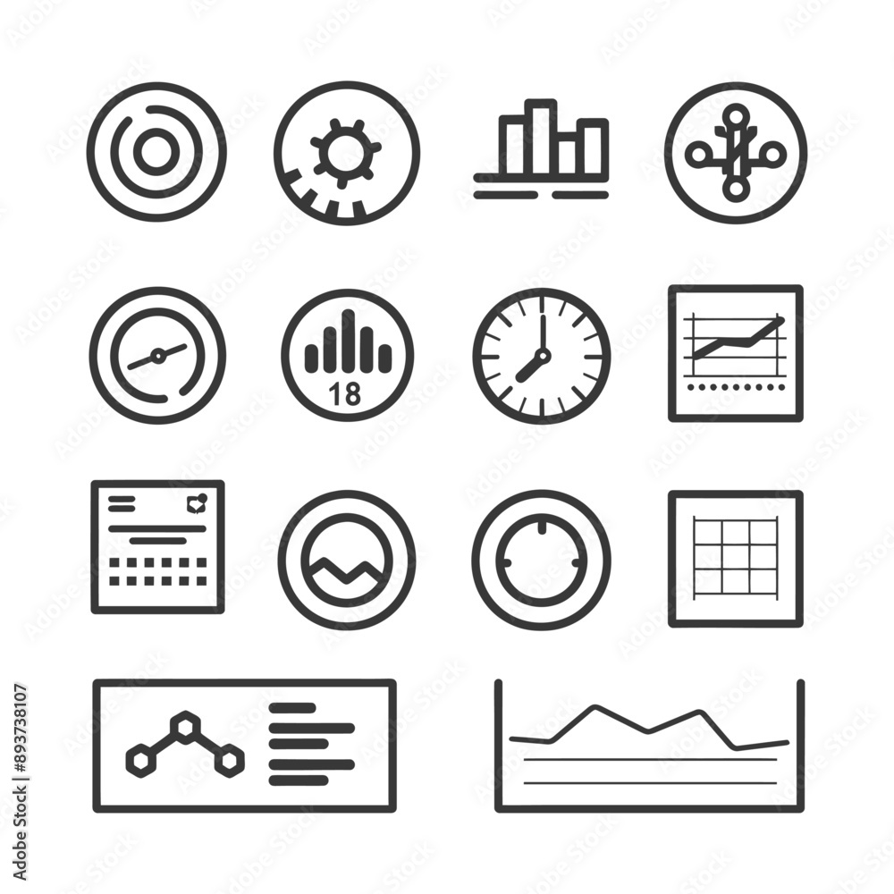 minimalist line art icon dashboard collection set logo symbol minimalist line art icon dashboard collection set logo symbol